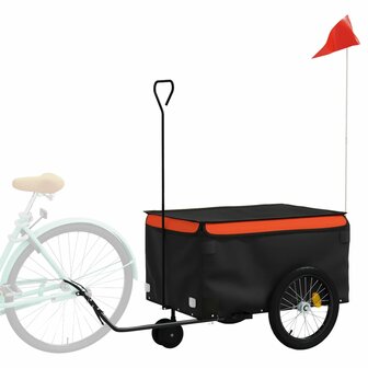Fietstrailer 30 kg ijzer zwart en oranje 3
