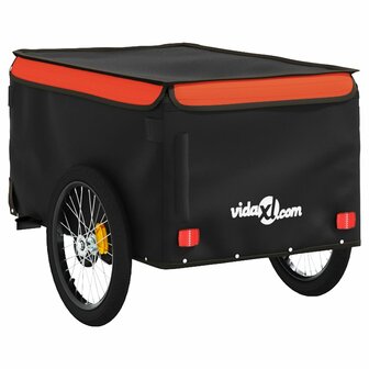Fietstrailer 30 kg ijzer zwart en oranje 8