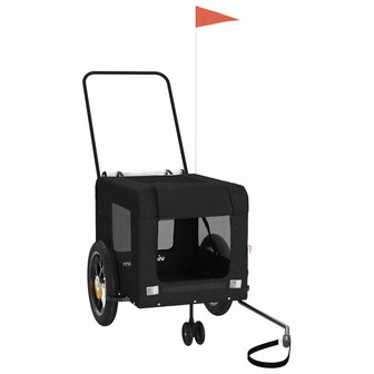 Hondenfietstrailer oxford stof en ijzer zwart 2
