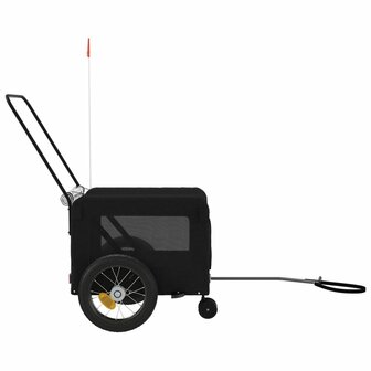 Hondenfietstrailer oxford stof en ijzer zwart 7