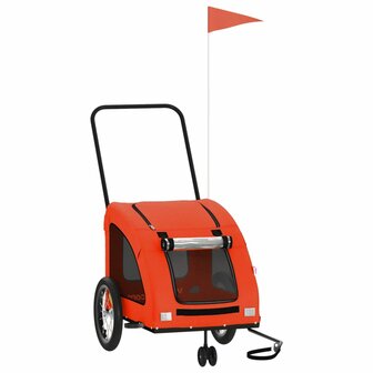Hondenfietstrailer oxford stof en ijzer oranje 2