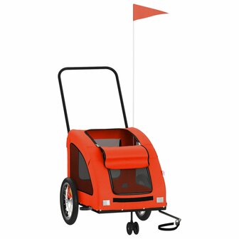Hondenfietstrailer oxford stof en ijzer oranje 3