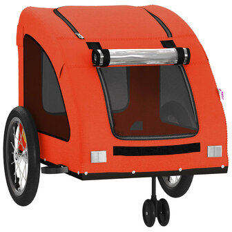 Hondenfietstrailer oxford stof en ijzer oranje 5