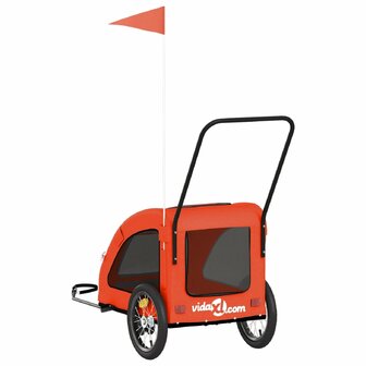 Hondenfietstrailer oxford stof en ijzer oranje 8