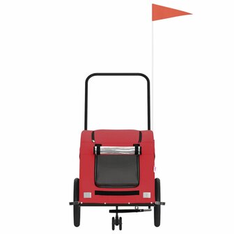 Hondenfietstrailer oxford stof en ijzer rood 4