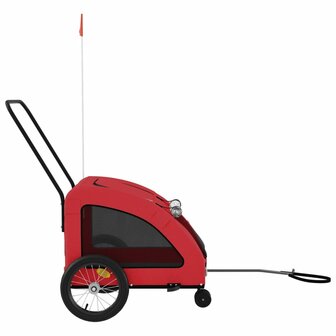Hondenfietstrailer oxford stof en ijzer rood 6