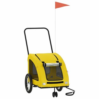 Hondenfietstrailer oxford stof en ijzer geel 2