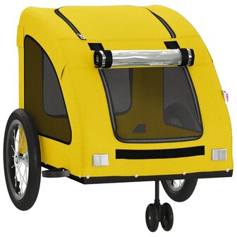 Hondenfietstrailer oxford stof en ijzer geel 5