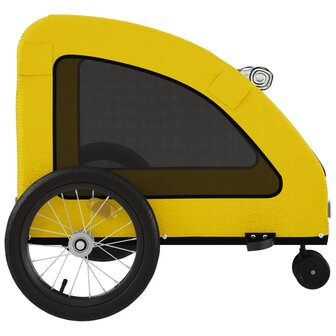 Hondenfietstrailer oxford stof en ijzer geel 7