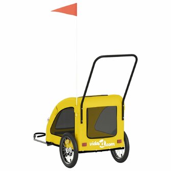 Hondenfietstrailer oxford stof en ijzer geel 8
