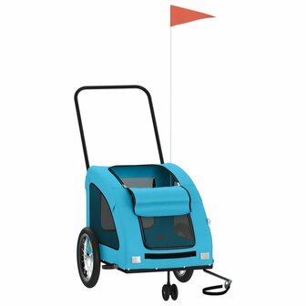 Hondenfietstrailer oxford stof en ijzer blauw 3