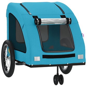 Hondenfietstrailer oxford stof en ijzer blauw 5