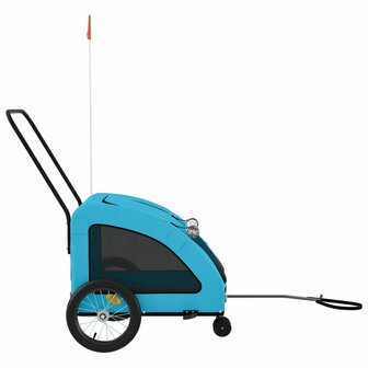 Hondenfietstrailer oxford stof en ijzer blauw 6