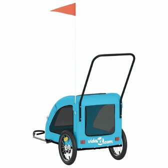 Hondenfietstrailer oxford stof en ijzer blauw 8