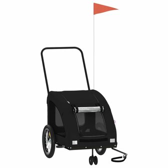 Hondenfietstrailer oxford stof en ijzer zwart 2