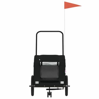 Hondenfietstrailer oxford stof en ijzer zwart 4