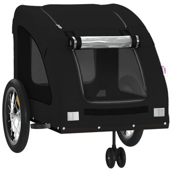 Hondenfietstrailer oxford stof en ijzer zwart 5