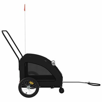 Hondenfietstrailer oxford stof en ijzer zwart 6