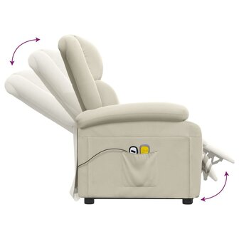 Sta-op-massagestoel fluweel cr&egrave;mekleurig 7