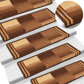 Trapmatten zelfklevend 5 st 65x21x4 cm bruin 5