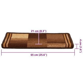 Trapmatten zelfklevend 5 st 65x21x4 cm bruin 8
