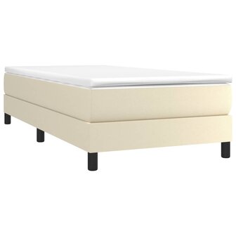 Bedframe kunstleer cr&egrave;mekleurig 90x190 cm 3