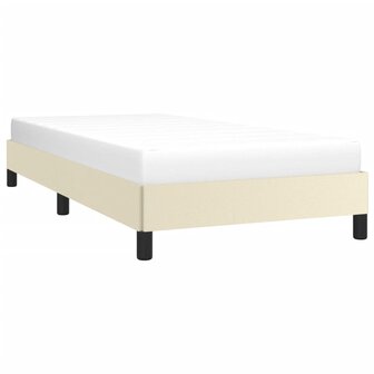 Bedframe kunstleer cr&egrave;mekleurig 90x190 cm 3