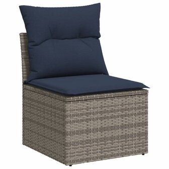 12-delige Loungeset met kussens poly rattan grijs 3