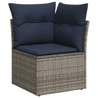 12-delige Loungeset met kussens poly rattan grijs 4