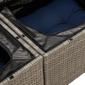 12-delige Loungeset met kussens poly rattan grijs 8