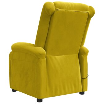 Massagestoel elektrisch fluweel geel 6