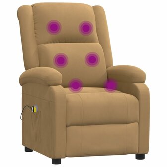 Massagestoel elektrisch verstelbaar fluweel bruin 8