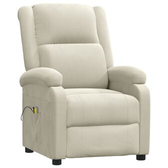 Massagestoel elektrisch fluweel cr&egrave;mekleurig 3