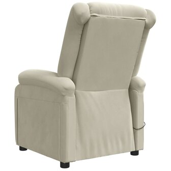 Massagestoel elektrisch fluweel cr&egrave;mekleurig 6