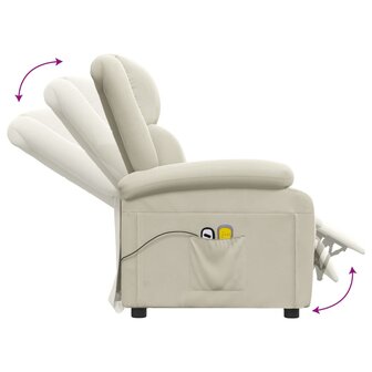 Massagestoel elektrisch fluweel cr&egrave;mekleurig 7