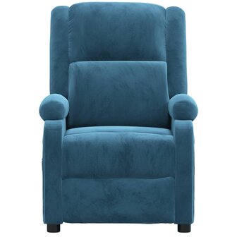 Massagestoel elektrisch verstelbaar fluweel blauw 4