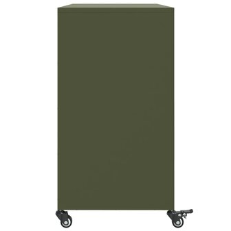 Dressoir 100,5x39x72 cm staal olijfgroen 7