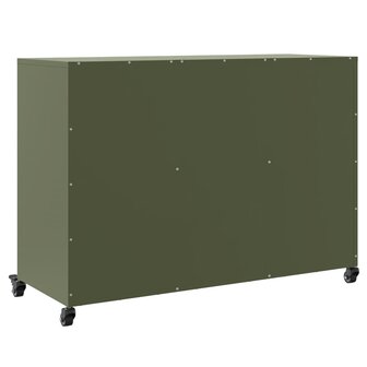 Dressoir 100,5x39x72 cm staal olijfgroen 8
