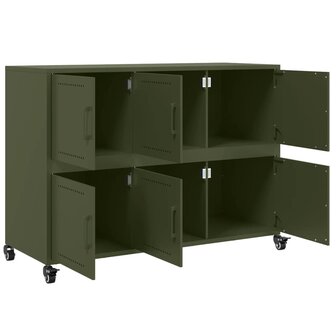 Dressoir 100,5x39x72 cm staal olijfgroen 9
