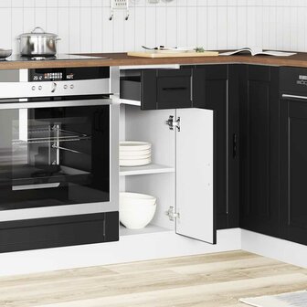 Keuken onderkast &quot;Porto&quot; bewerkt hout zwart 3