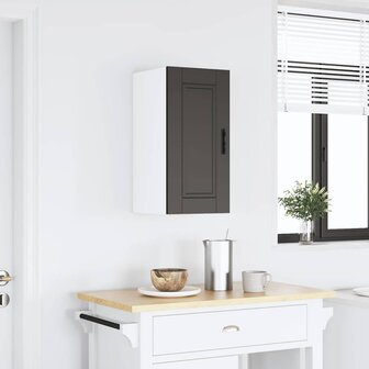 Keukenwandkast Porto bewerkt hout zwart 2