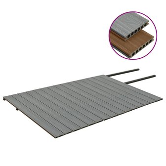 Terrasplanken met accessoires 30 m&sup2; 2,2 m HKC bruin en grijs 3