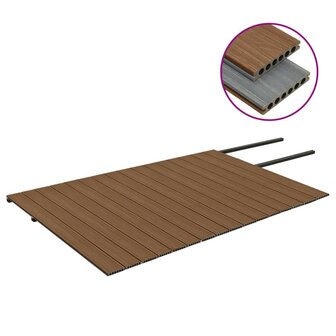 Terrasplanken met accessoires 40 m&sup2; 4 m HKC bruin en grijs 3