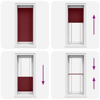 Pliss&eacute; rolgordijn 65x150 cm stofbreedte 64,4 cm bordeauxrood 5