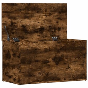 Opbergkist 84x42x46 cm bewerkt hout gerookt eikenkleurig 7