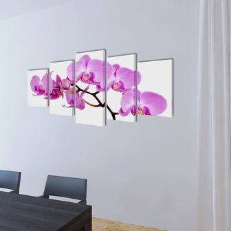Canvas muurdruk set orchidee 100 x 50 cm 2