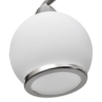 Plafondlamp glazen kappen + golvende rail voor 3 x E14 peertjes 4