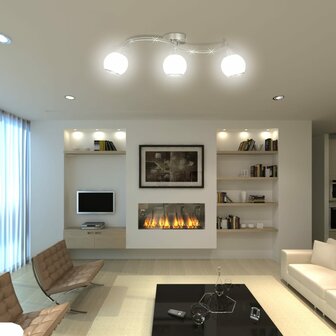 Plafondlamp glazen kappen + golvende rail voor 3 x E14 peertjes 5