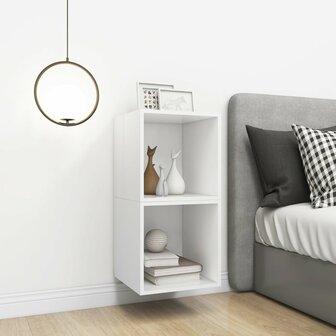 Wandkasten 2 st 37x37x37 cm bewerkt hout wit 4