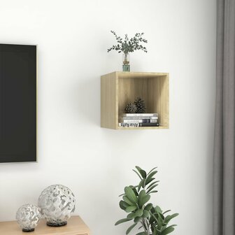 Wandkast 37x37x37 cm bewerkt hout sonoma eikenkleurig 4